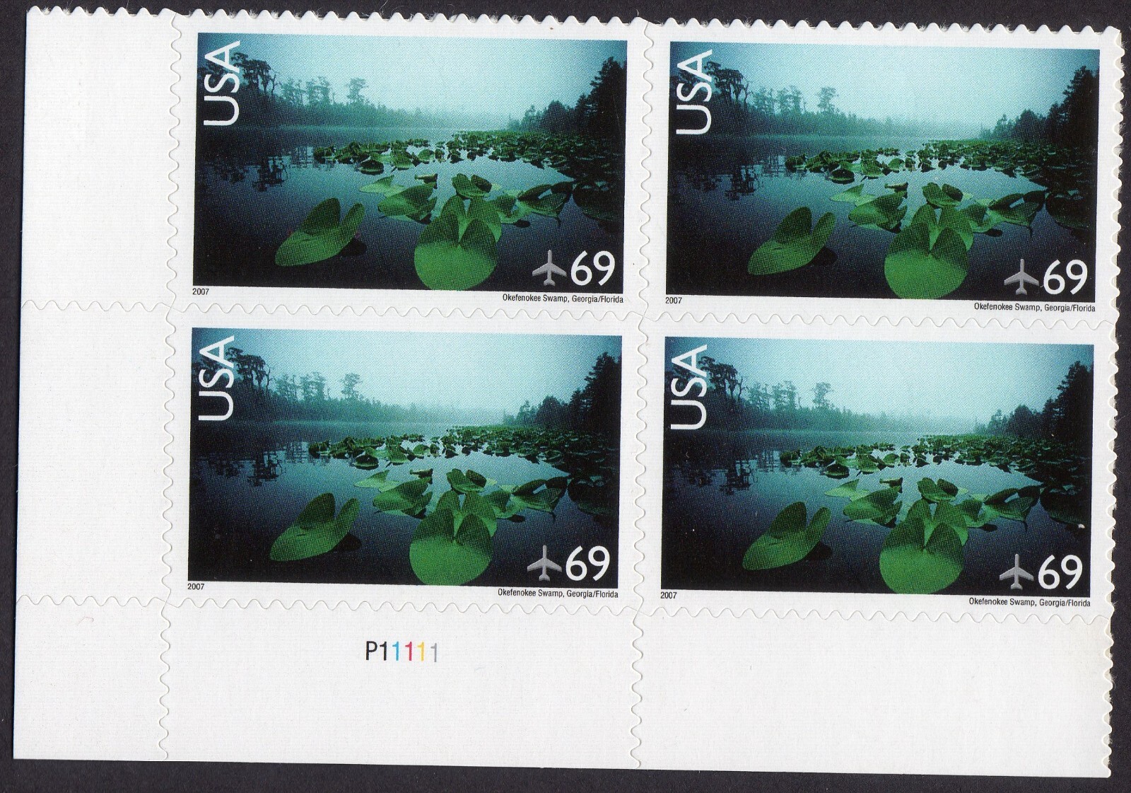 Scott #c142 Okefenokee Swamp Plate Block of 4 AirMail 69¢ Stamps - MNH
