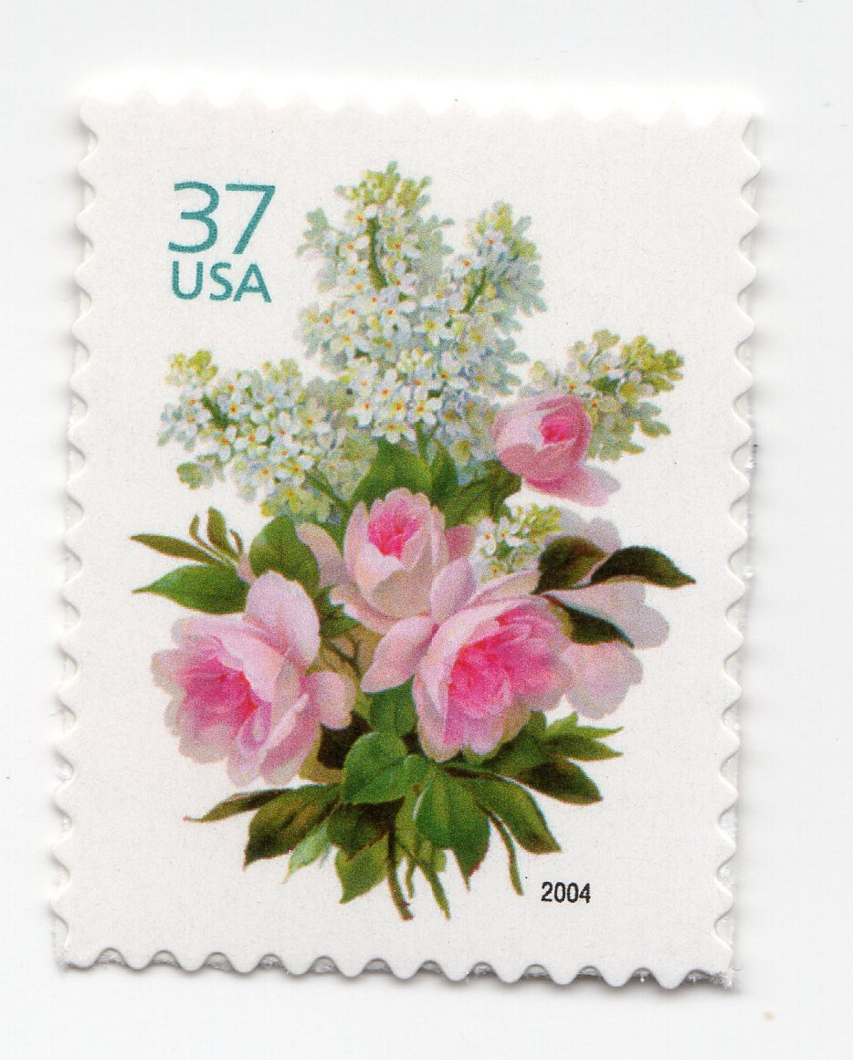 Scott #3836 Garden Bouquet (Pink Rose) Single Stamp - MNH