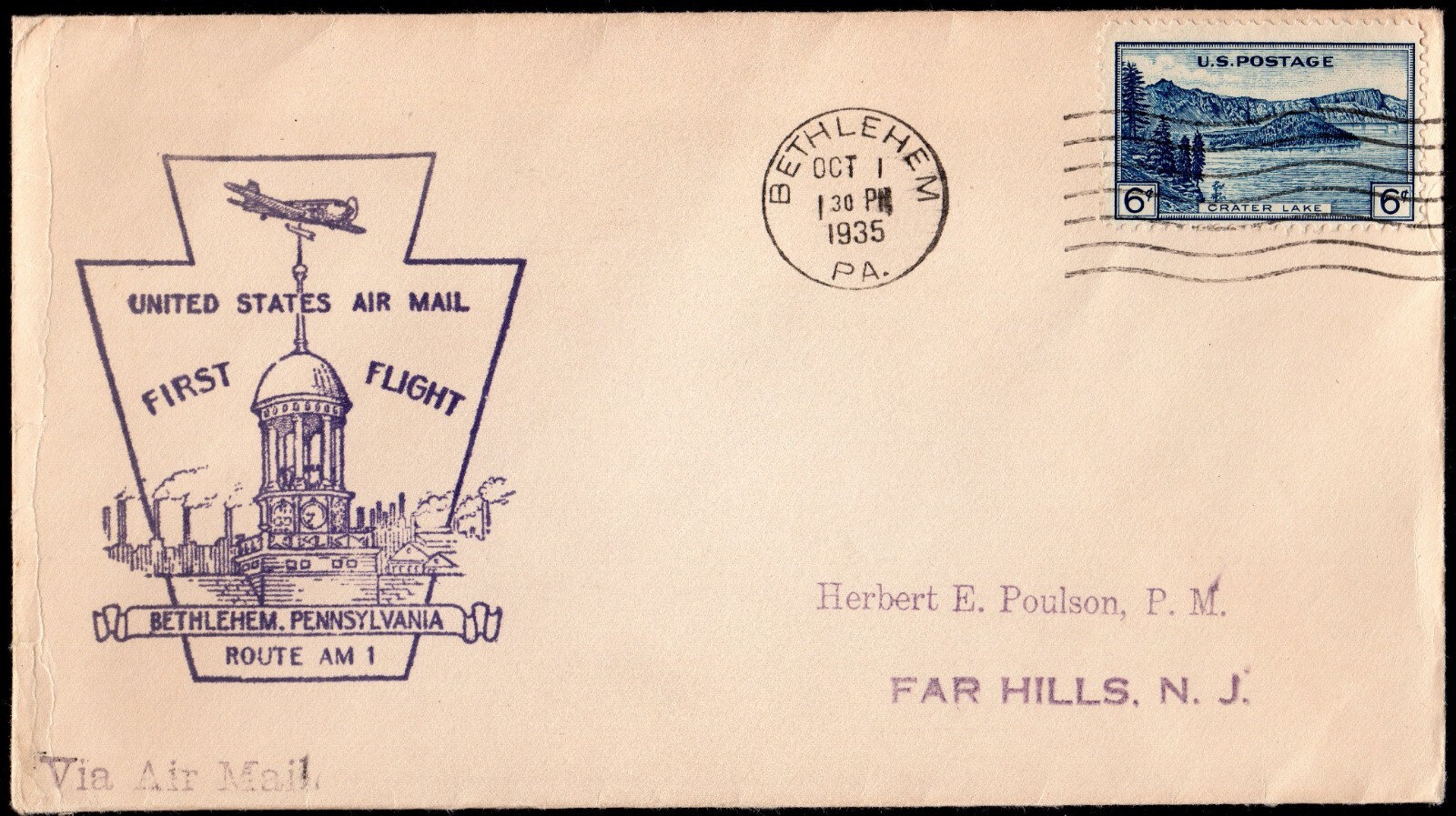 Scott #745 Crater Lake Bethlehem PA 10-01-1935 FDC