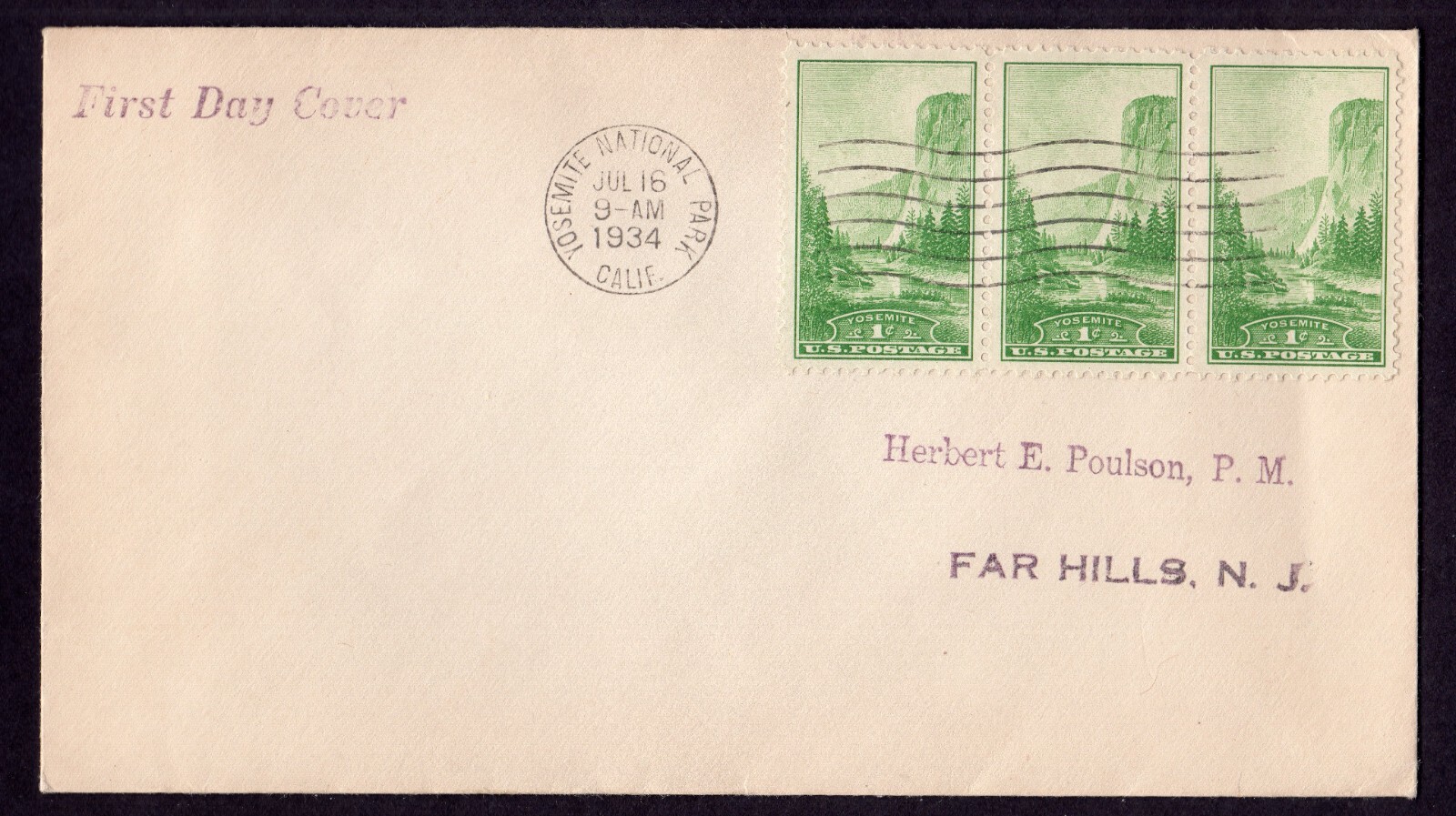 Scott #740 Yosemite National Park CA 07-16-1934 FDC