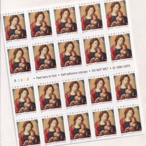 Scott #3675a Madonna (Christmas, Gossaert) Booklet of 20 Stamps - MNH