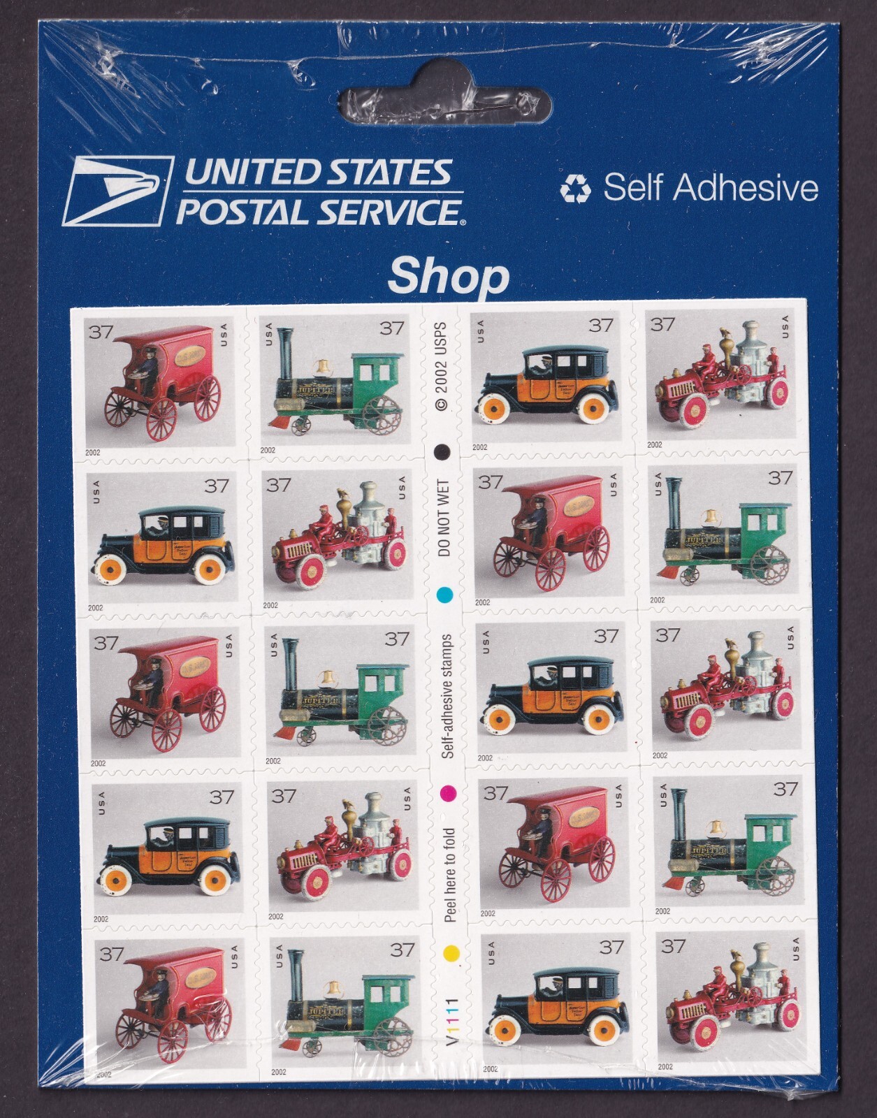 Scott #3645e Antique Toys Booklet of 20 37¢ Stamps - Sealed
