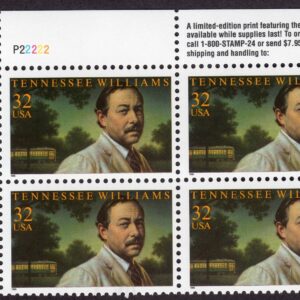 Scott #3002 Tennessee Williams Plate Block of 4 Stamps - MNH