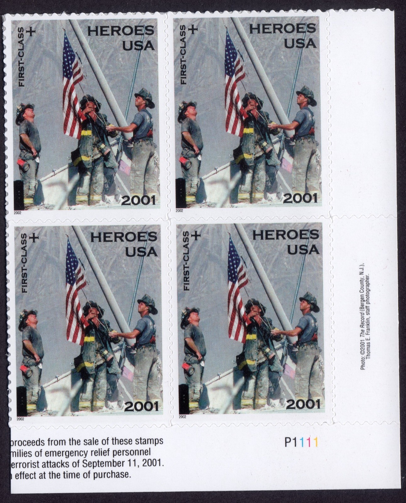 Scott #B2 America Responds Plate Block of 4 Stamps - MNH
