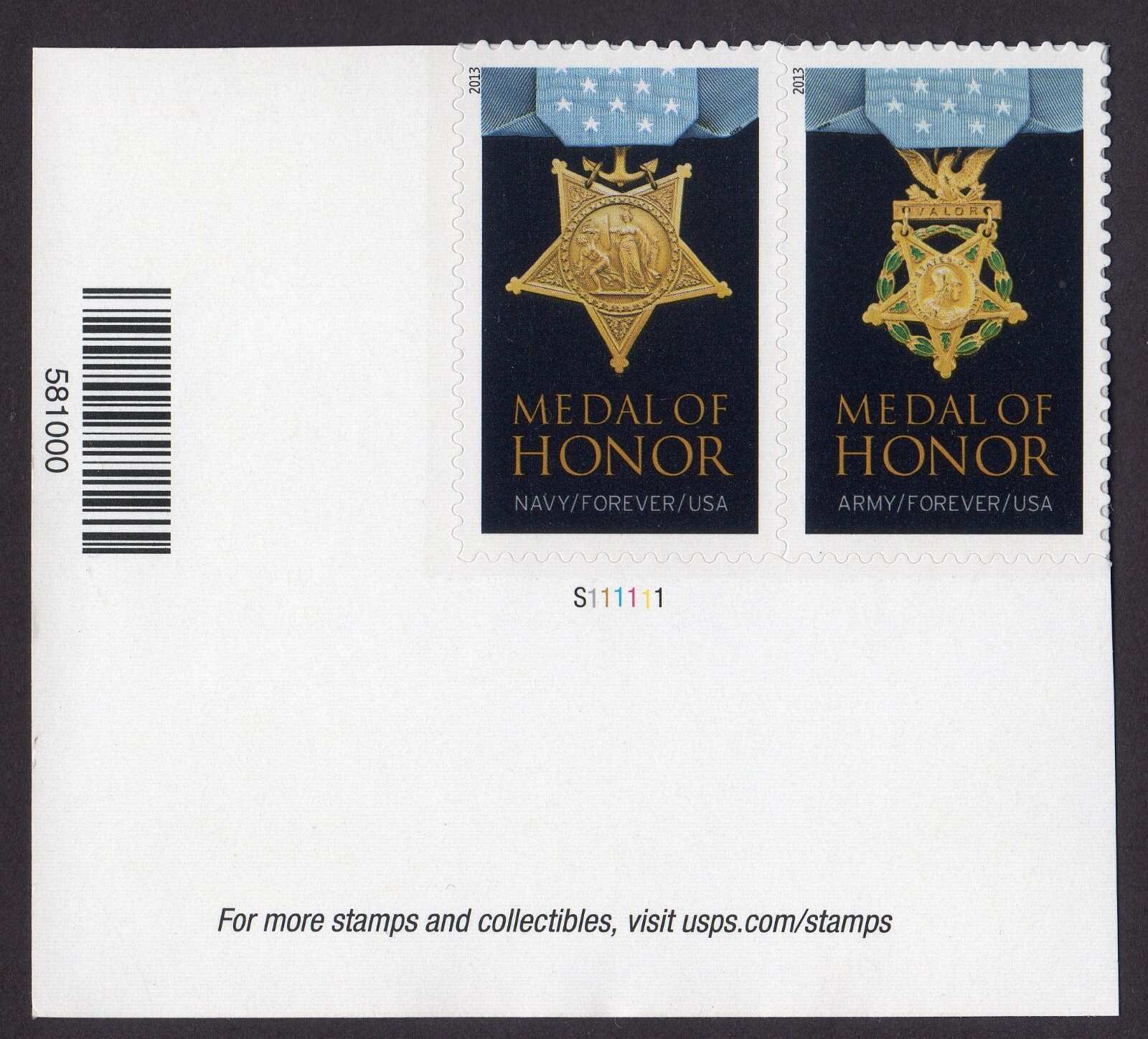 Scott #4823c (4822-23) Medal of Honor (Army & Navy) Plate # Pair of Stamps - MNH