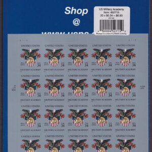 Scott #3560 - 34¢ U.S. MILITARY ACADEMY Sheet of 20 Stamps - Sealed Blue