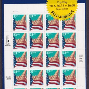 Scott #3278 Flag over City Sheet of 20 Stamps - Sealed