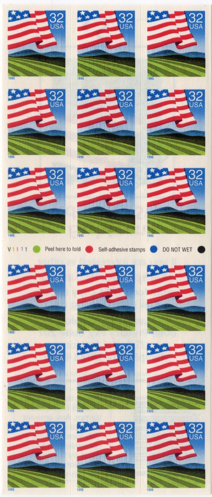 Scott #2919a FLAG OVER FIELD (Farm) Booklet of 18 32¢ Stamps - MNH