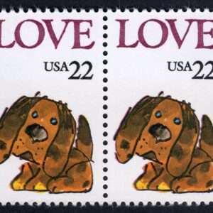 Scott #2202 Puppy Love Horizontal Pair of Stamps - MNH