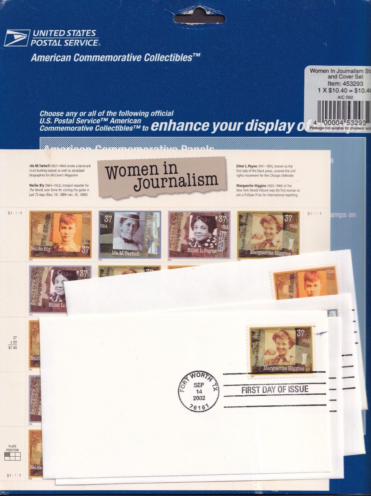 Scott #3668a (3665-68) Women In Journalism Sheet of 20 Stamps w/FDC - Sealed Blu