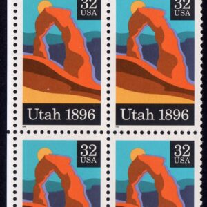 Scott #3024 Utah Plate Block of 4 Stamps - MNH