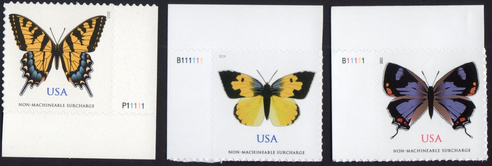 Scott #4999-5346-5568 Butterfly Plate # Single Stamps - mnh