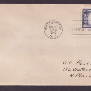Scott #912 Luxembourg Washington DC 08-10-1943 FDC