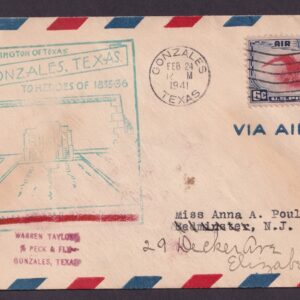 Scott #c23 Eagle Airmail Gonzales TX 02-24-1941 FDC