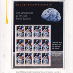 Scott #2841 & 2847a First Moon Landing & Train White Ace Pages - Singles & Block