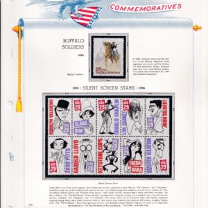 Scott #2818 & 2828a Buffalo Soldiers & Silent Screen 2 White Ace Pages