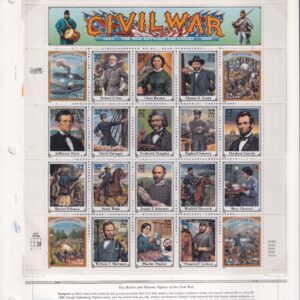Scott #2975a Civil War (1861-1865) 4 White Ace Pages - Sheet & Singles