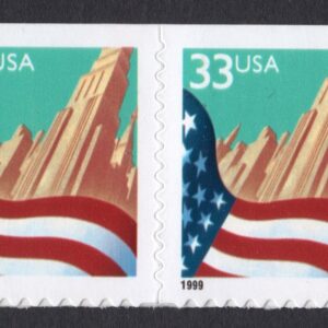 Scott #3278e 33¢ Flag over City Booklet Pair of Stamps - MNH