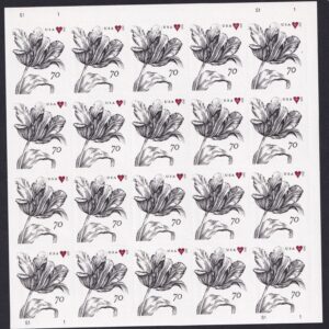 Scott #4960 Vintage Tulip & Heart Full Sheet of 20 Stamps - MNH