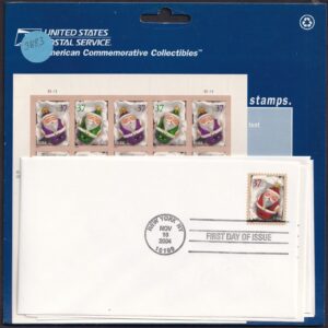 Scott #3886A Christmas Ornaments (Santa) Sheet Of 20 Stamps w/FDC - Sealed Blue