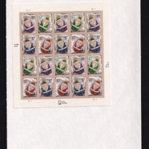 Scott #3886a Holiday Ornaments (Santa) Sheet Of 20 Stamps - Sealed White
