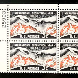 Scott #1107 Geophysical Year Plate Block of 4 Stamps - MNH P#25993 UL
