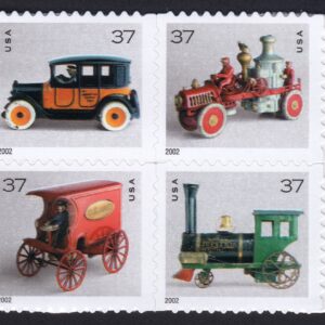 Scott #3629 Antique Toys Booklet Block of 4 37¢ Stamps - MNH Taxicab 1st