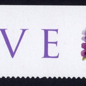 Scott #4450 44¢ Love Pansies Title Block - No Stamps