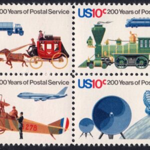 Scott #1575a Postal Service Bicentennial Block of4 Stamps - MNH Horse 1st