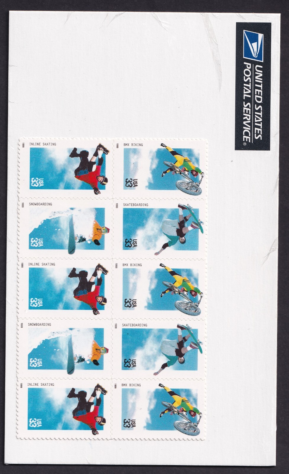Scott #3324a Xtreme Sports Block of 10 Stamps - Sealed
