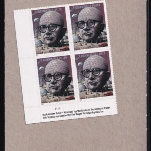 Scott #3870 R. Buckminster Fuller Plate Block of 4 Stamps - Sealed