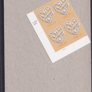 Scott #4272 Wedding Hearts Plate Block of 4 Stamps - Sealed