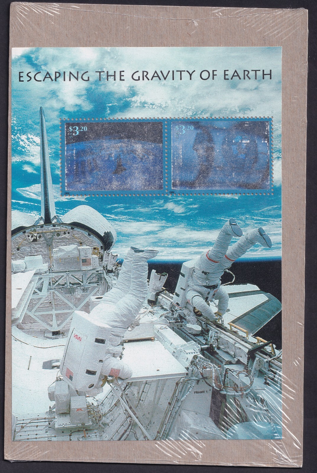 Scott #3411 Escaping the Gravity of Earth in Space Sheet - Sealed Brown