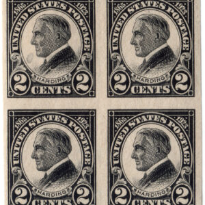 Scott #611 Warren Harding Block of 4 Stamps - MNH