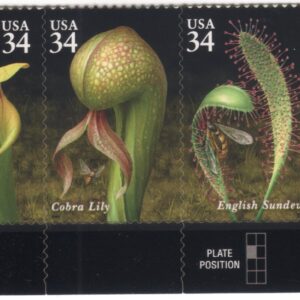 Scott #3531a (3528-31) Carnivorous Plants Block (Strip) of 4 Stamps - MNH Yellow