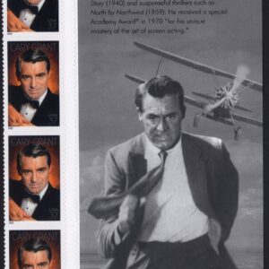 Scott #3692 Cary Grant (Legends of Hollywood) Title Plate Block of 4 Stamps MNH