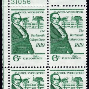 Scott #1380 Daniel Webster Plate Block of 4 Stamps - MNH