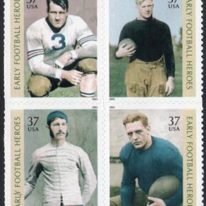 Scott #3811a (3808-3811) Early Football Heroes Block of 4 Stamps - MNH
