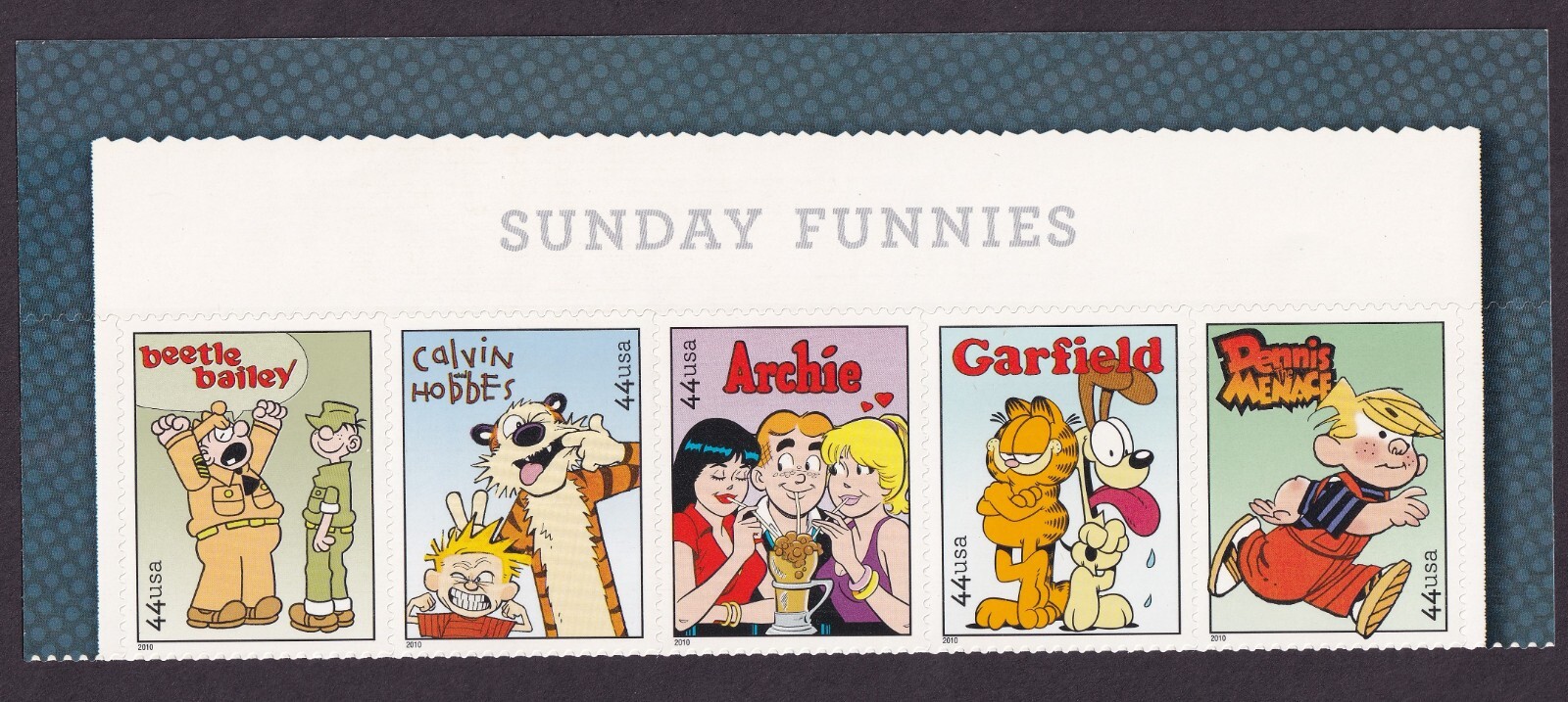 Scott #4471a (4467-71) Sunday Funnies Horizontal Title Strip of 5 Stamps - MNH