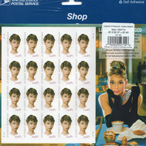 Scott #3786 Audrey Hepburn Sheet of 20 Stamps - Sealed Blue #1