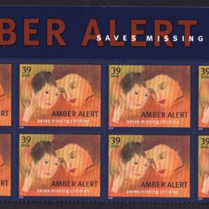 Scott #4031 Amber Alert Title Plate Block of 8 Stamps - MNH