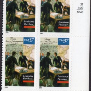 Scott #3782 Louisiana Purchase Plate Block of 4 Stamps - MNH