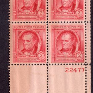 Scott #860 James Fenimore Cooper Plate Block of 4 Stamps - MNH P#22477 #4