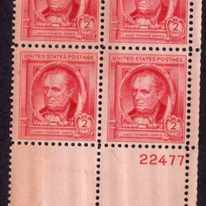 Scott #860 James Fenimore Cooper Plate Block of 4 Stamps - MNH P#22477 #5