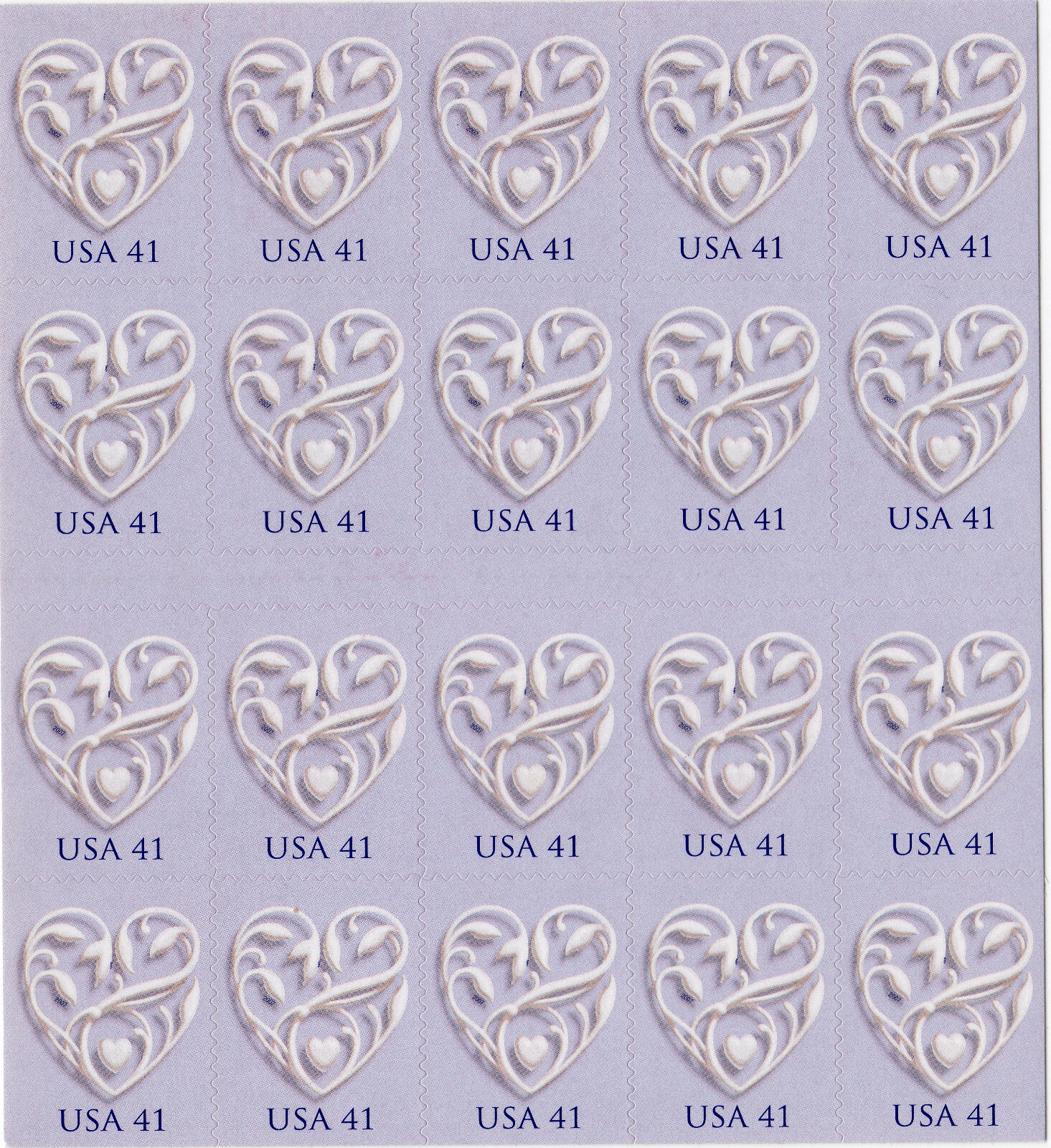Scott #4151a Wedding Hearts Booklet of 20 Stamps - MNH