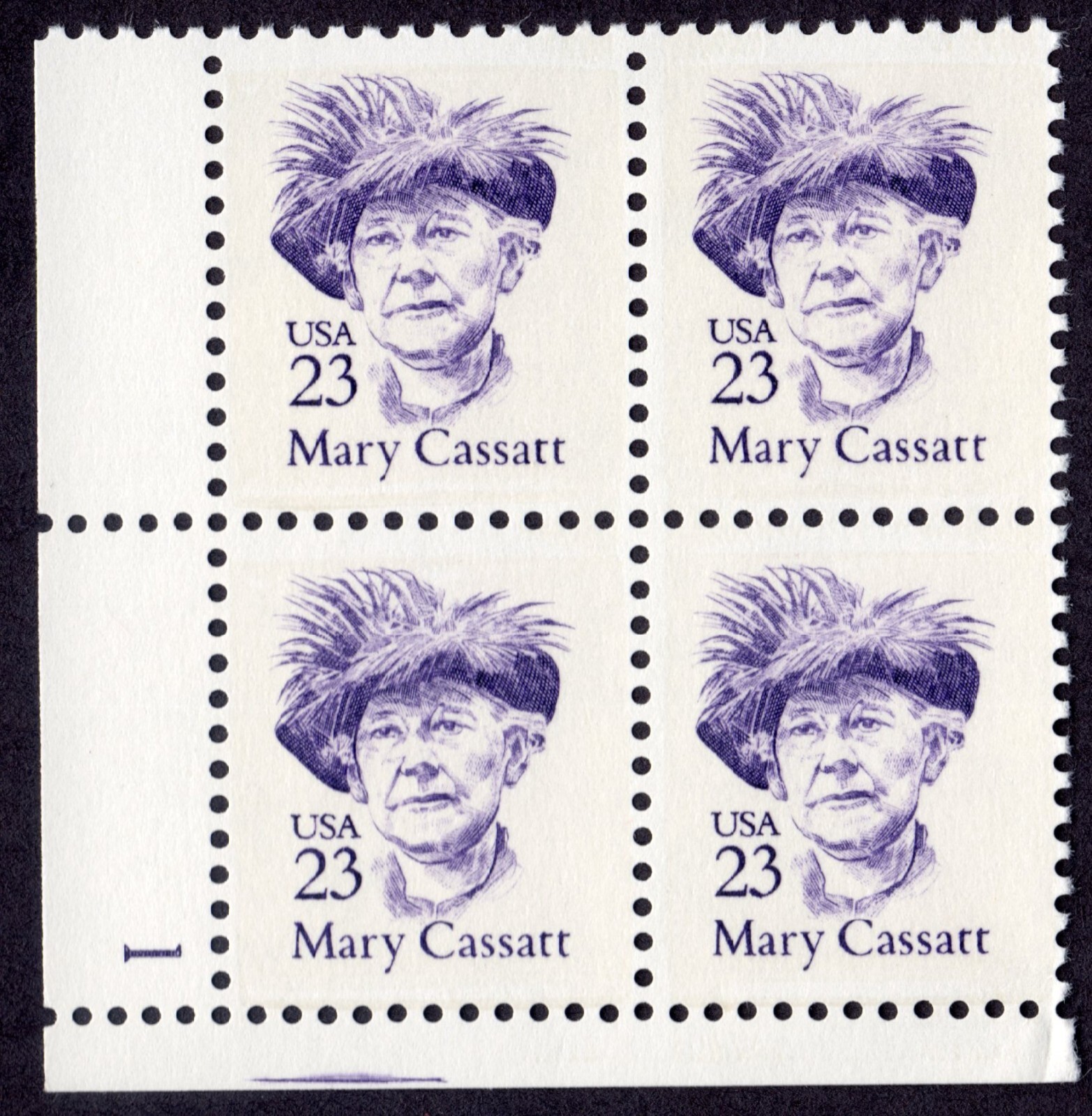 Scott #2181 Mary Cassatt Plate Block of 4 Stamps - MNH