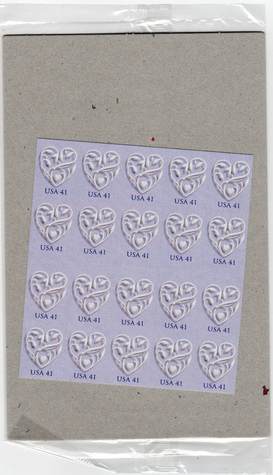 Scott #4151a Wedding Hearts Booklet of 20 Stamps - Sealed Brown