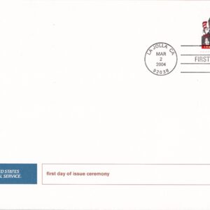 Scott #3835 Dr. Seuss (Cat In the Hat) FDC La Jolla CA 03/02/2004 Ceremony