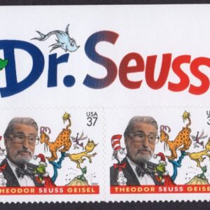 Scott #3835 Dr. Seuss (Cat In the Hat) Title Block of 4 Stamps - MNH