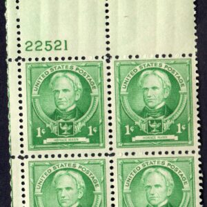 Scott #869 Horace Mann Plate Block of 4 Stamps - MNH P#22521